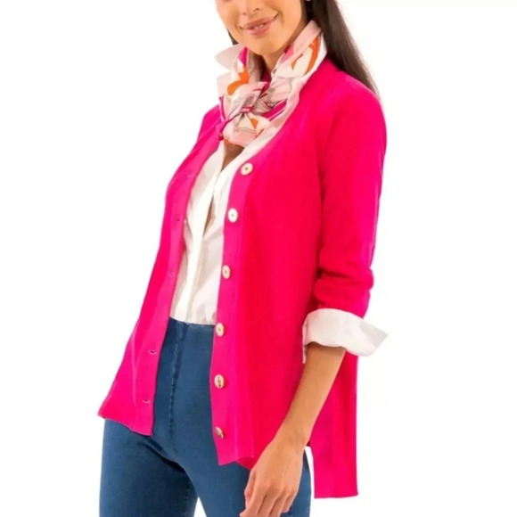 Gretchen Scott Designs Sweaters - Gretchen Scott Grosgrain Heaven Hi-Lo Cardigan